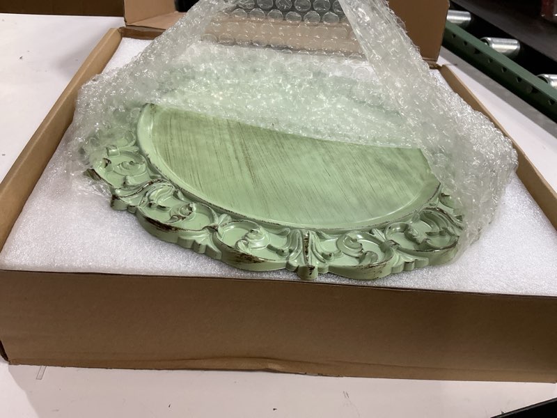 Condition photo showing New/Like New for leemxiiny green charger plates set of 6, decorative table plastic chargers for dinner plates, party, wedding, thanksgiving, christmas, fd2gr 6 green fd2