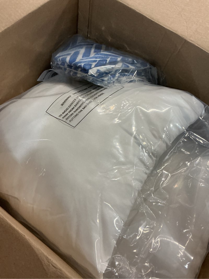 Condition photo showing As Is for lvtxiii outdoor/indoor throw pillows, decorative throw pillows with inserts, 18"x18" square pillows for bed, couch, sofa and patio furniture (set of 2, blue bricks) 18"x18"(with inserts) blue bricks