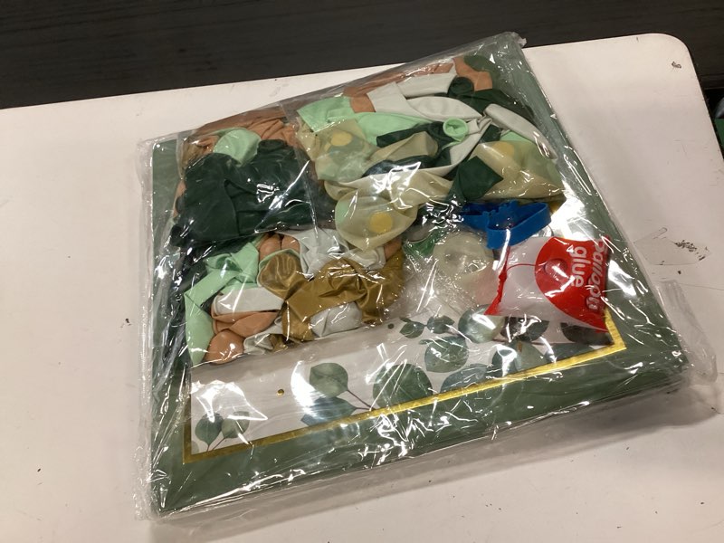 Condition photo showing New/Like New for Amandir 143Pcs Baby Boxes Sage Green Baby Shower Decorations, Olive Green Balloon Garland Kit 4 Baby Blocks Gold Letter for Gender Neutral Boy Girl Safari Jungle Birthday Baptism Party Supplies