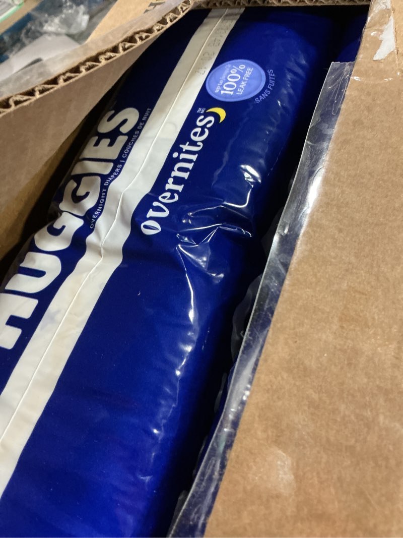 Condition photo showing New/Like New for Huggies Size 6 Overnites Baby Diapers: Overnight Diapers, Size 6 (35+ lbs), 84 Ct (2 Packs of 42), Packaging May Vary Size 6 84