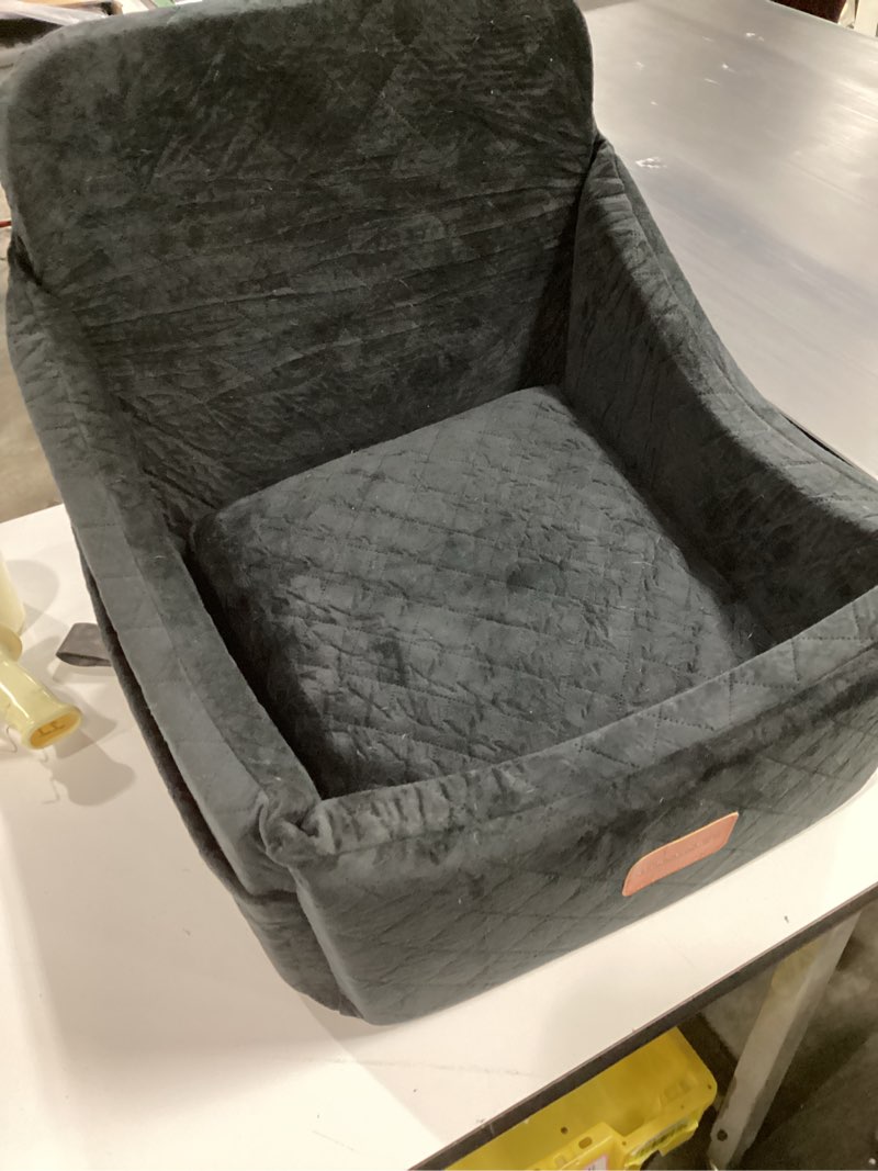 Condition photo showing As Is for Dog Car Seat for Small Dogs Under 30lbs, Washable Pet Travel Car Bed with Memory Foam,Fully Detachable Cover,2 Storage Pockets & Safety Leash,Non-Slip Bottom(Black) Black Small