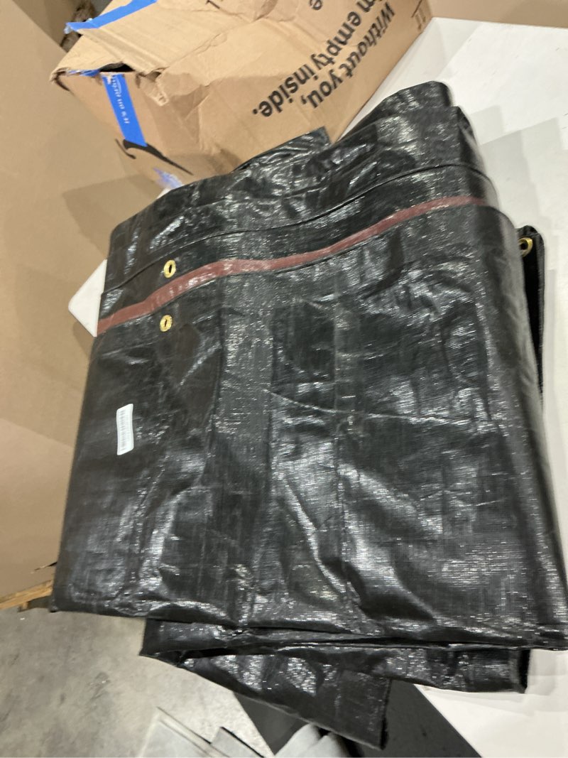 Condition photo showing Good Condition for black shade cloth mesh tarp - garden shade for greenhouse, patio, vegetables, plants cover and chicken coops, sunshade net for outdoor protection with reinforced grommets