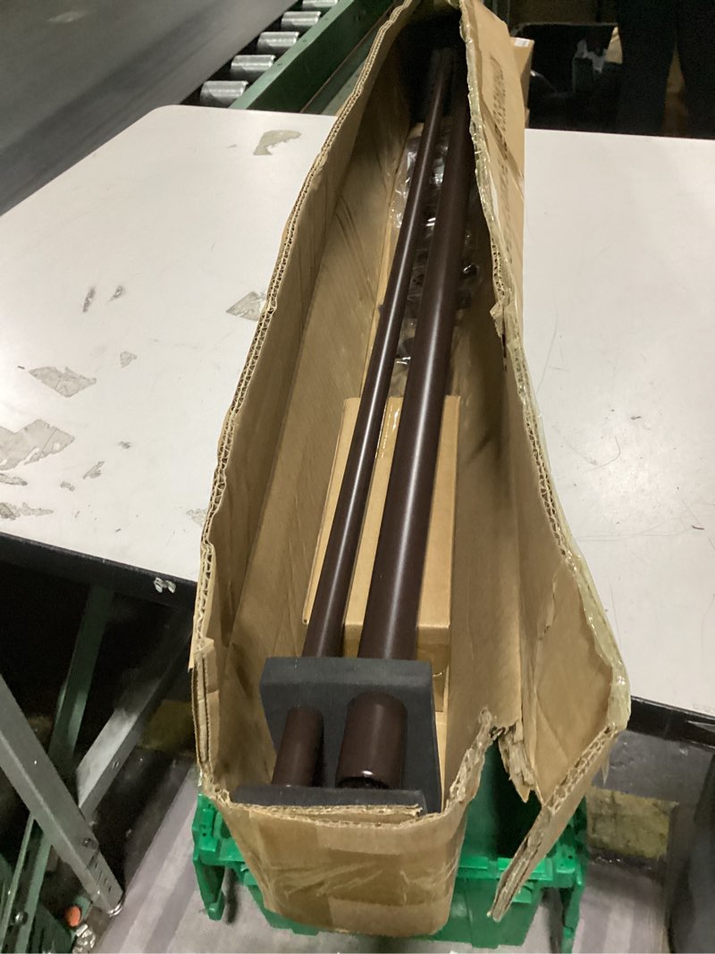 Condition photo showing New/Like New for double curtain rods 36 to 72 inches with solid aluminum alloy brackets, 1 inch adjustable drapery rod, heavy duty dual curtains rod for window, sliding door, bedroom decoration, matte brown matte brown 36"-72"