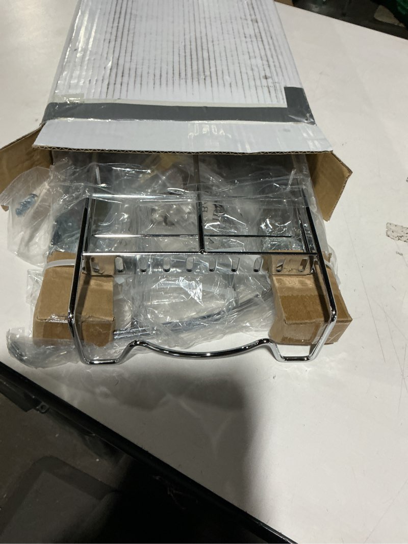 Condition photo showing Good Condition for HOLDN’ STORAGE Pull Out Organizer for Bakeware, Cutting Board and Trays, Adjustable Dividers - Heavy Duty, Lifetime Limited Warranty - For Narrow Cabinet Spaces, 8.5”W x 21”D x 11”H, Chrome 8.5" W x 21" D
