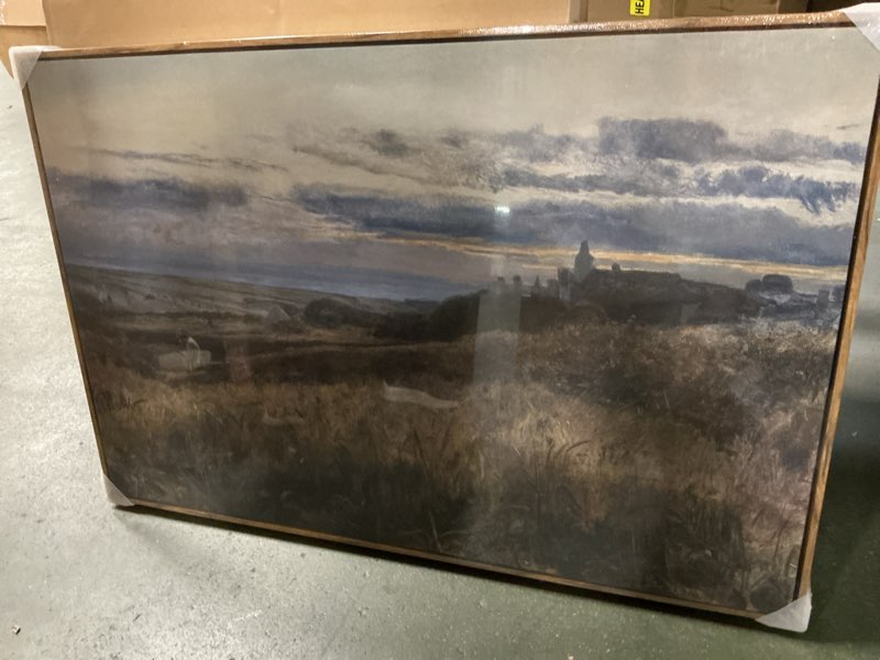 ARPEOTCY Large Framed Canvas Wall Art, Fall Landscape Picture Decor, 24x36Inch, Bedroom Kitchen Living Room Autumn Nature Decor, Vintage Lake Art Evening Autumn Mountains Lake 36\\\"L x 24\\\"W