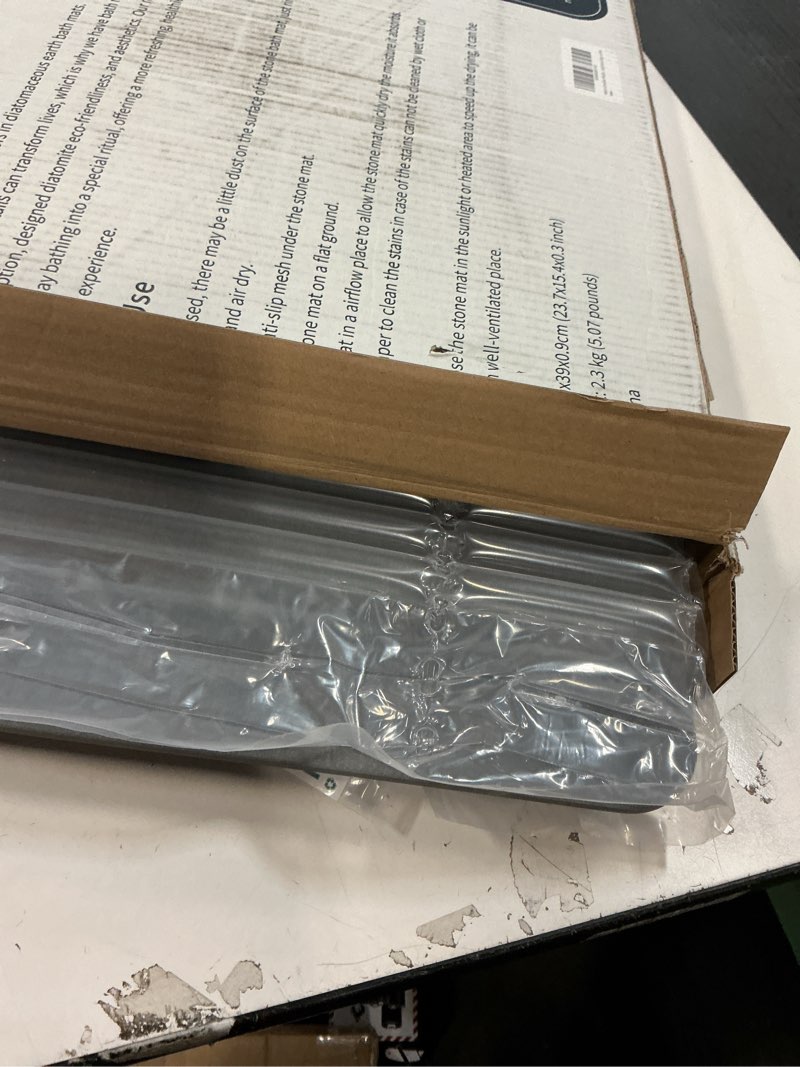 Condition photo showing Good Condition for Stone Bath Mat Diatomaceous Earth Shower Mat Non-Slip Super Absorbent Diatomite Stone Bath Mats for Bathroom Floor Quick Drying Natural Easy to Clean Line2-grey