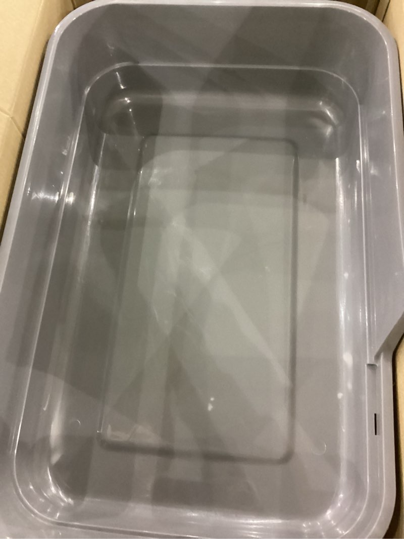 Condition photo showing As Is for Extra Large Cat Litter Box with High Sides,Cats Boxes for Indoor Cats,Cat Litter Pan for Kitty,Litter Box with Low Entry,Easy to Clean,Anti-Splashing,23.6" x15.7" x5.9" (Grey)