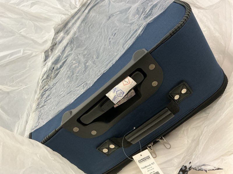 Condition photo showing As Is for american tourister fieldbrook xlt softside upright luggage, navy, 3-piece set (bb/21/25) 3-piece set (bb/21/25) navy
