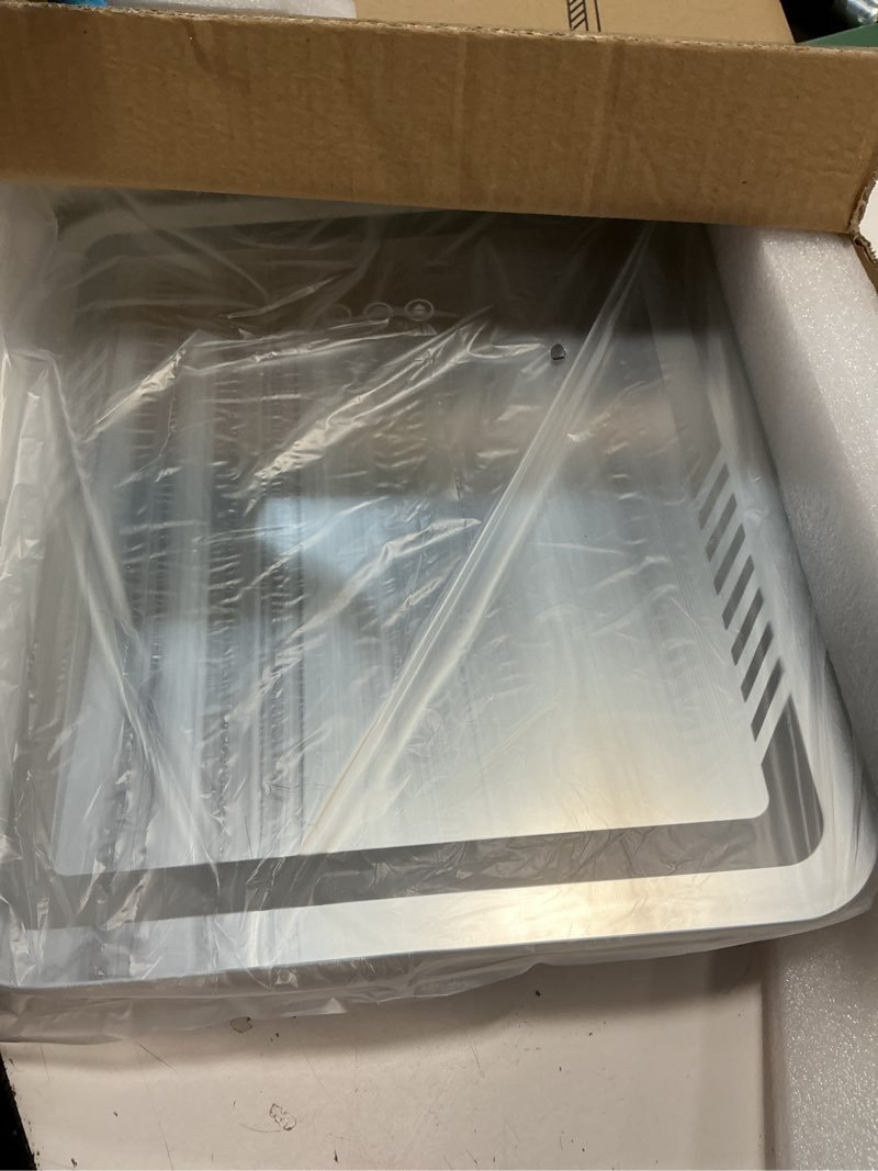 Condition photo showing Good Condition for Kcavvi Vanity Mirror with Lights, Height-Adjustable & 360° Rotation, 1/10X Magnification, Three Color Lighting Modes, Makeup Mirror Smart Touch Control, Large Vanity Desk Mirror (17.5in,White) 17.5"L x 15.5"W