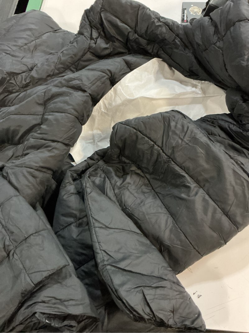 Condition photo showing As Is for (size:4xl)another choice plus size packable puffer coat for women, light weight winter jacket with hood 4x black