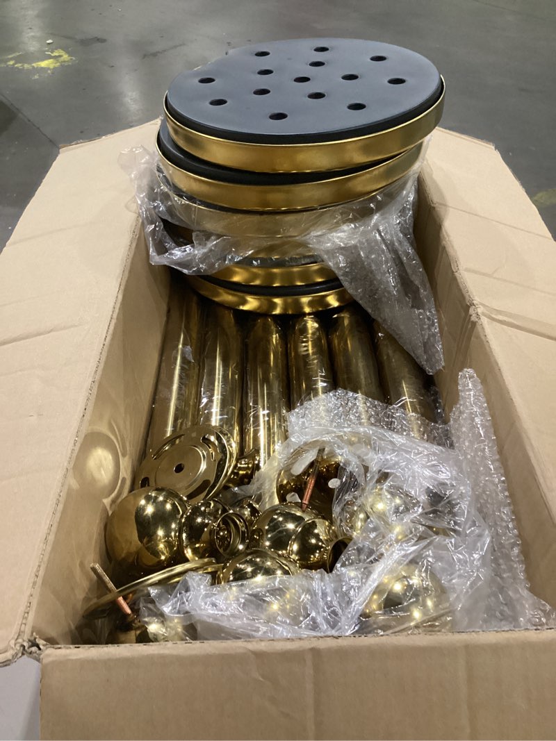 Condition photo showing As Is for 6pack stanchions and velvet ropes, 5 ft red velvet rope and poles, red carpet ropes and poles set, gold stainless steel stanchion posts red carpet runner poles for party supplies 6 pack gold color