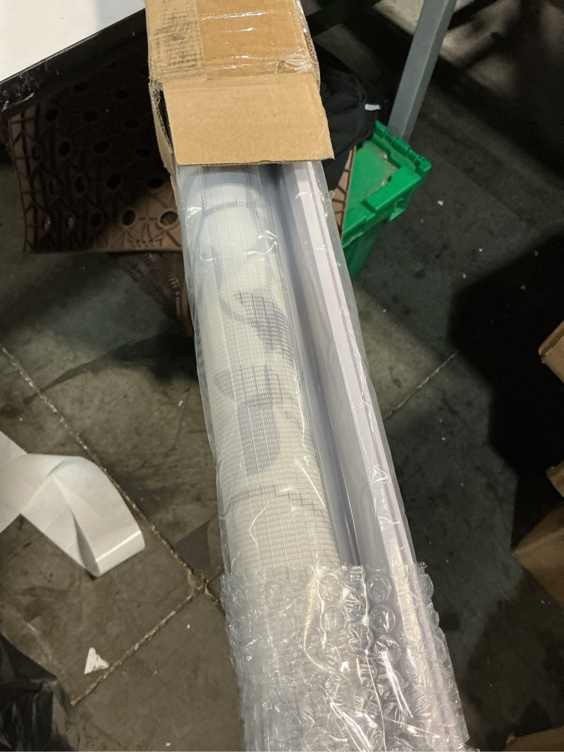 Condition photo showing New/Like New for lazblinds cordless zebra blinds for windows, patterned dual layer free-stop roller shades for ultimate privacy & light control, elegant window blinds & shades, foggy laurel, 48" w x 72" h foggy laurel 48"w x 72"h