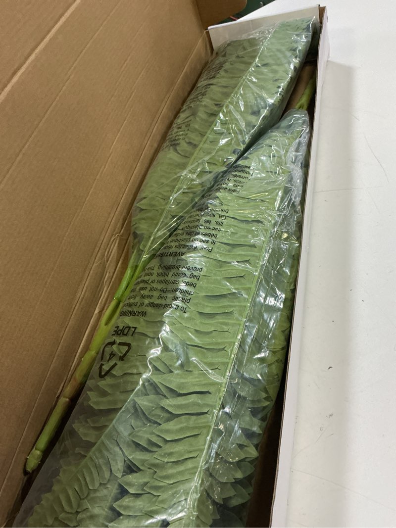 Condition photo showing New/Like New for forest prince 35" ferns artificial bush plants large, 2 artificial boston ferns with 39 fronds for outdoors home decor