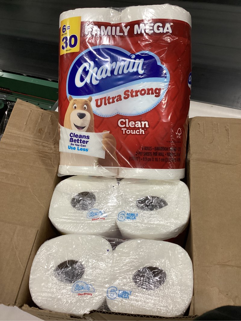 Condition photo showing New/Like New for Charmin Ultra Strong Clean Touch Toilet Paper, 18 Family Mega XL Rolls = 126 Regular Rolls Family Mega XL 18 Rolls (385 Sheets)