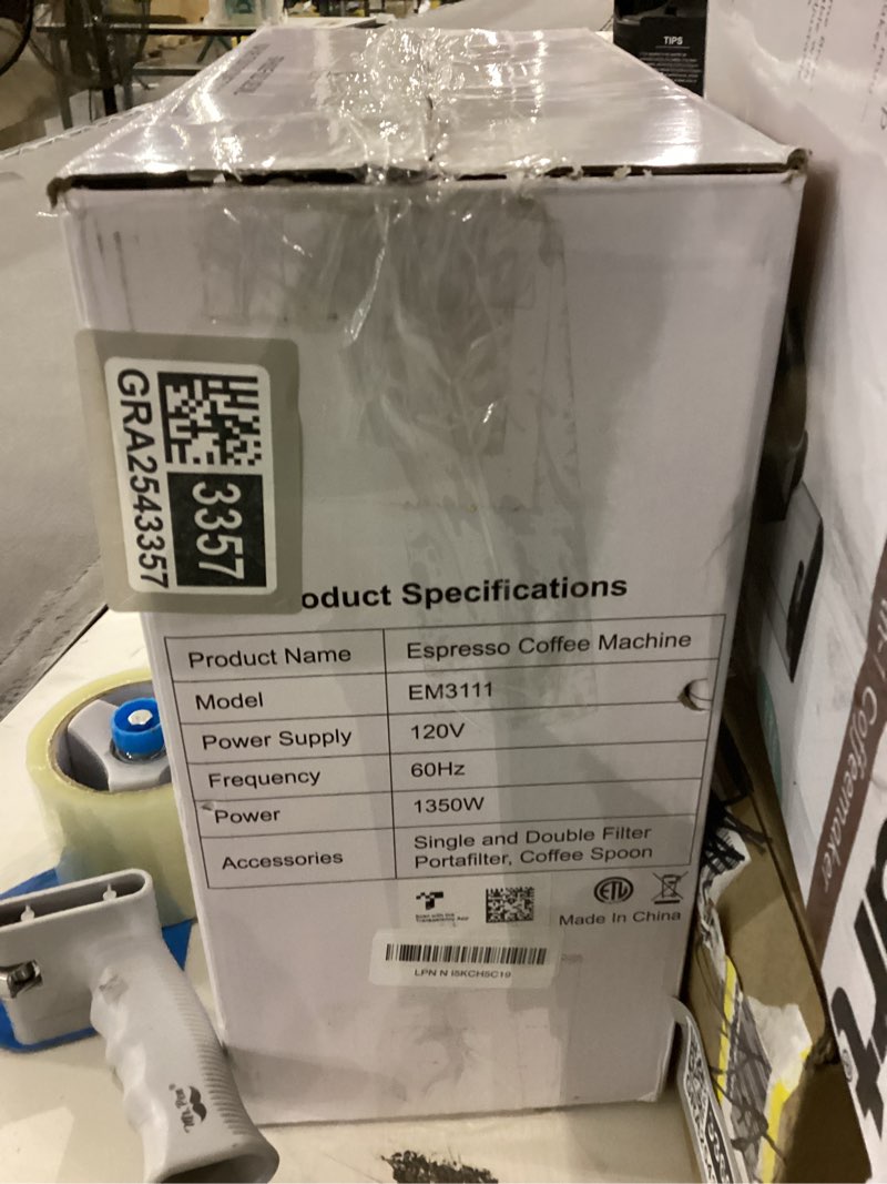 Condition photo showing As Is for Espresso Machine with Milk Frother, 20 Bar High Pressure Professional Espresso Maker Automatic, Compact Stainless Steel Coffee Machine for Cappuccino, Latte, Gift for Coffee Lover, Dad or Mom, Silver