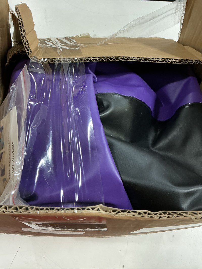 Condition photo showing As Is for vofitny gymnastics tumbling equipment air barrel inflatable octagon tumbler roller back-bend trainer cheerleading without pump black/purple no pump 4'l x 2.5'd