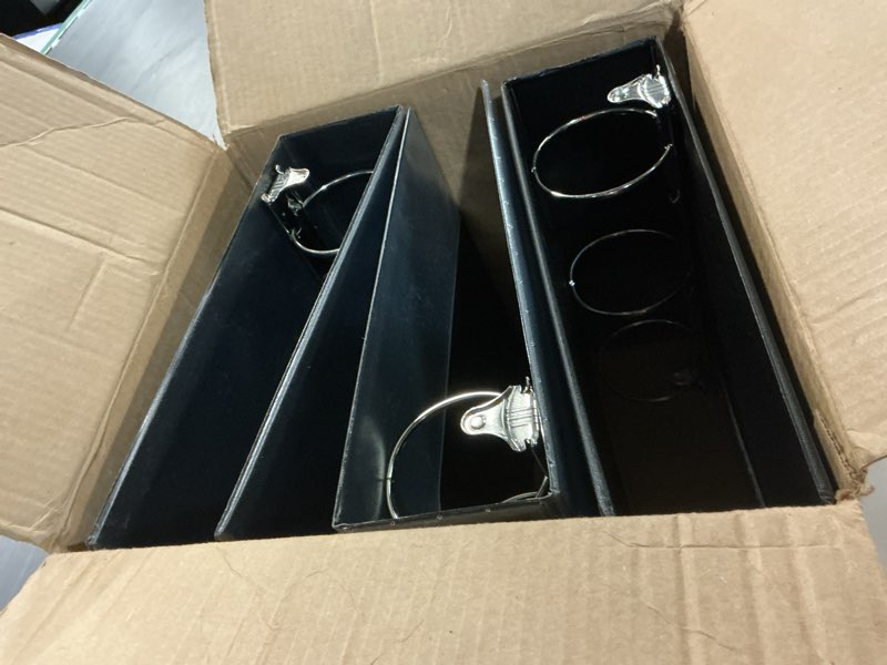 Condition photo showing As Is for Universal UNV20991 Economy 3 in. Capacity 11 in. x 8.5 in. 3 Round Ring View Binder - Black (set of 3)