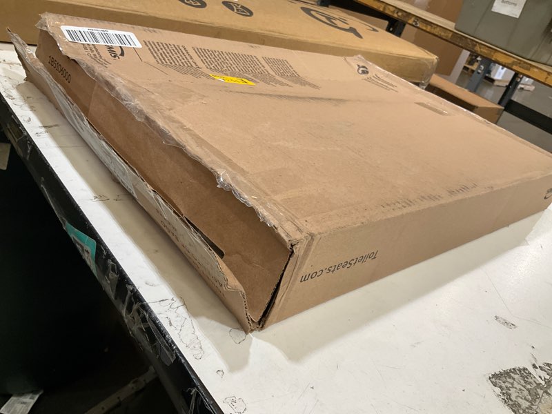 Condition photo showing As Is for bemis 7300slec slow close toilet seat, easy clean hinges and durable plastic seat, made in usa, elongated, white