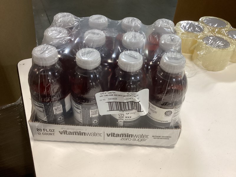 Condition photo showing New/Like New for vitaminwater XXX Acai-Blueberry-Pomegranate Zero Sugar, Flavored Water Beverage, 20 fl oz Bottles, 12 Pack Zero Sugar XXX Açai Blueberry Pomegranate 20.05 Fl Oz (Pack of 12)