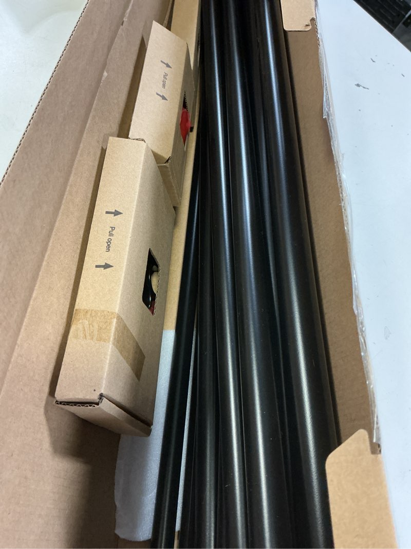 Condition photo showing Good Condition for tonial 1 inch double curtain rods 72 to 144 inch (6 to 12 ft), heavy duty decorative drapery rod for windows 69 to 140 inch (5.75 to 11.7 ft) with small cap finial, black black 72-144"