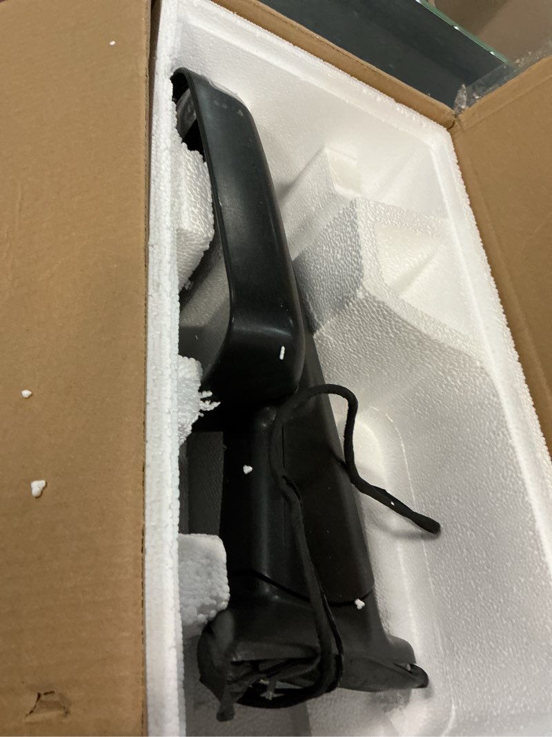 Condition photo showing Good Condition for passenger right side door towing mirror black back cover power and heated glass with turn signal light and puddle light manual folding and temperature sensor for ram 1500 2500 3500 2009-2018 black passenger (rh) side