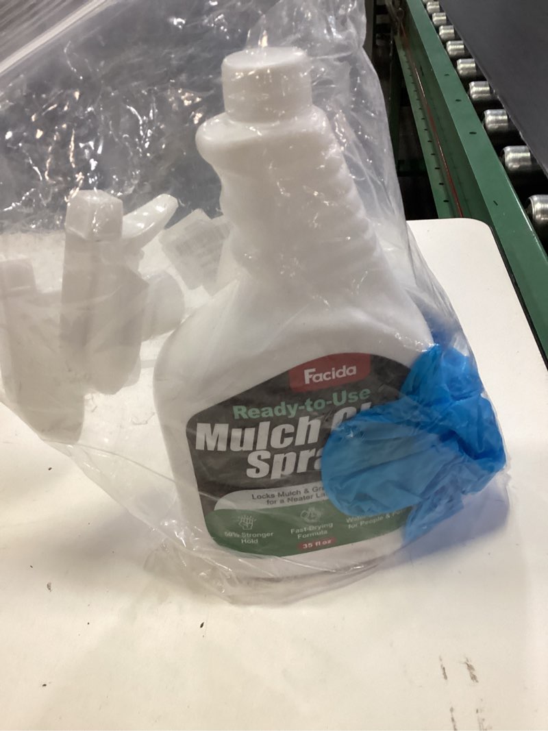 Condition photo showing Good Condition for mulch & rock glue for landscaping with sprayer 35oz, anti-clog fast-dry gravel glue, non-toxic & weather-resistant stone spray for pea gravel, bark, small stones & garden beds 35 oz