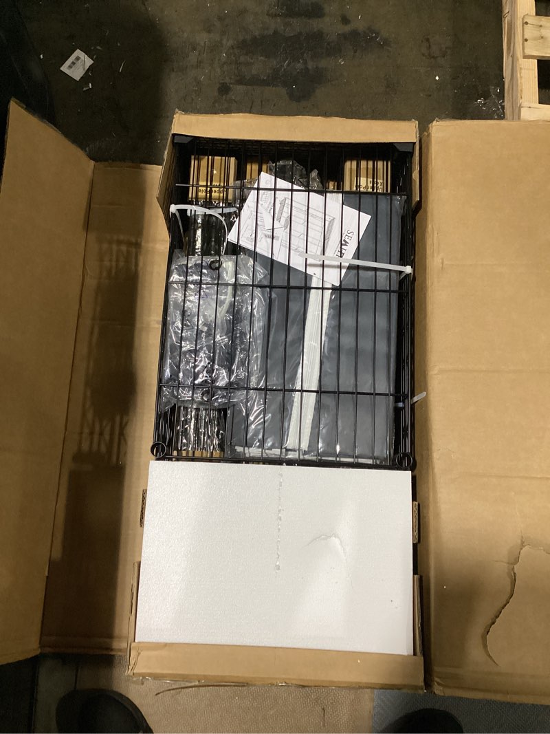 Condition photo showing Good Condition for semhor k01c heavy duty clothes rack with grey cover, freestanding portable closet system with shelves, adjustable carbon steel garment rack, black clothing racks for hanging clothes, 860lbs max load black rack with grey cover