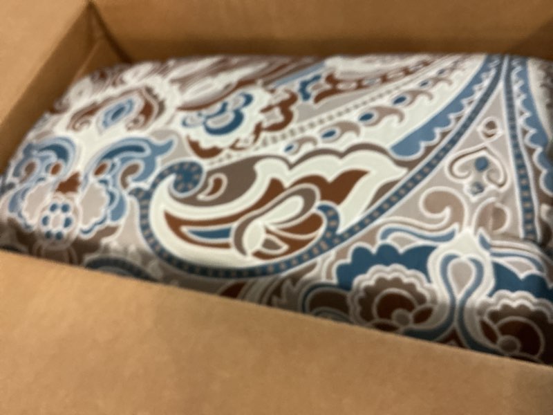 Condition photo showing Good Condition for drucon brown paisley comforter set full, 7 pieces bed in a bag brown paisley pattern comforter soft microfiber bedding set full size with sheet and pillowcases for men women brown full