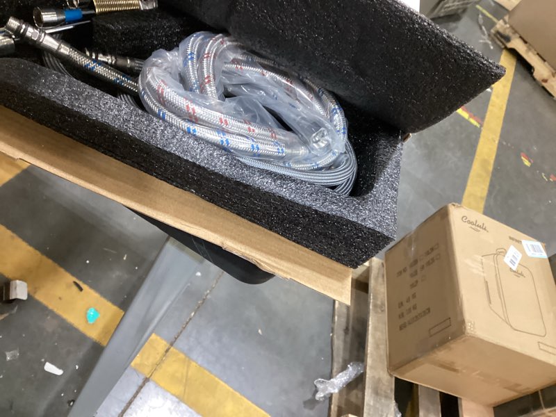 Condition photo showing As Is for WANFAN Kitchen Sink Faucet with Pull Down Sprayer 2 Handle 3 in 1 Water Filter Purifier Faucets Brushed Nickel 0195SN