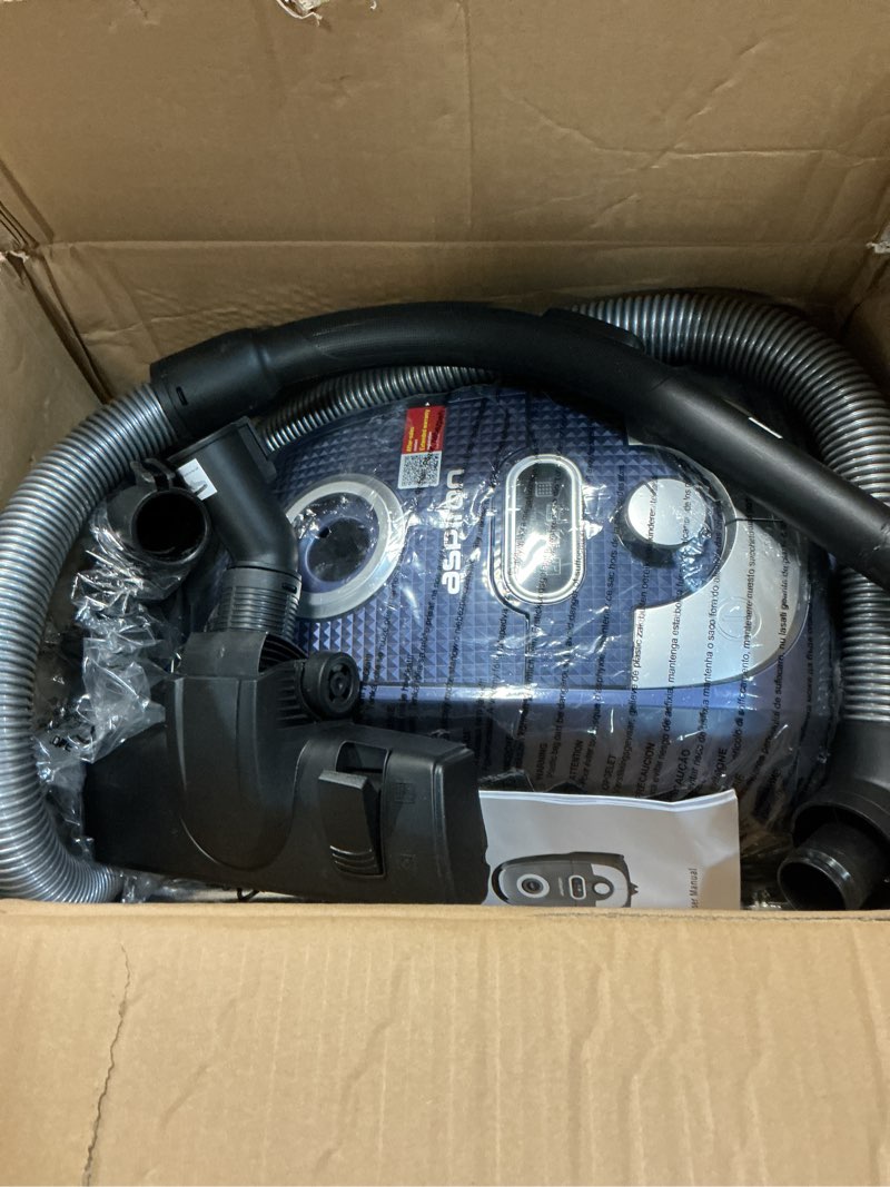 Condition photo showing Good Condition for aspiron canister vacuum, canister bagged vacuum,4qt dust bag, h13 hepa filter, 5 tools, pet-friendly,variable power control,for carpets, hardwood floors, stairs, pet hair, household blue