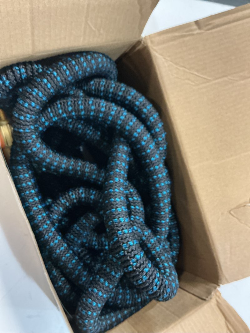 Condition photo showing Good Condition for flexi hose expandable garden hose with 8 function nozzle, 50ft - lightweight retractable garden hose, water hose - no-kink flexibility, 3/4 inch solid brass fittings and double latex core