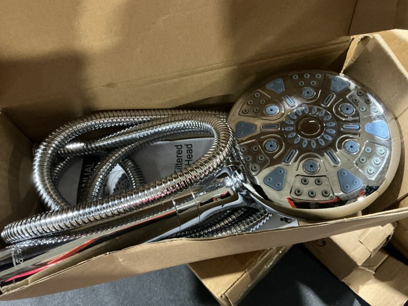 Condition photo showing Good Condition for SR SUN RISE Filtered Shower Head with Handheld High Pressure 9 Spray Mode Showerhead Detachable Shower Head Water Softener Filters Beads for Hard Water Remove Chlorine 1 Filter Chrome Chrome 1 Filter