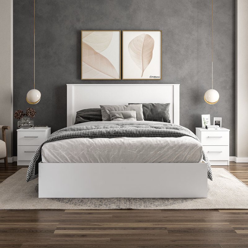*incomplete* Cicilia queen 4 Piece Bedroom Set Ebern Designs Color: White  