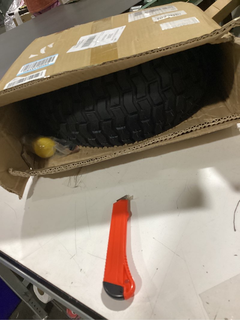 Condition photo showing Good Condition for ar-pro 15x6.00-6 front tire and wheel assembly compatible with john deere 100/d100 series riding mower, 3" offset hub, 3/4" bushings, 4-ply pneumatic (1 pack) 15 x 6.00-6" pneumatic (offset hub)