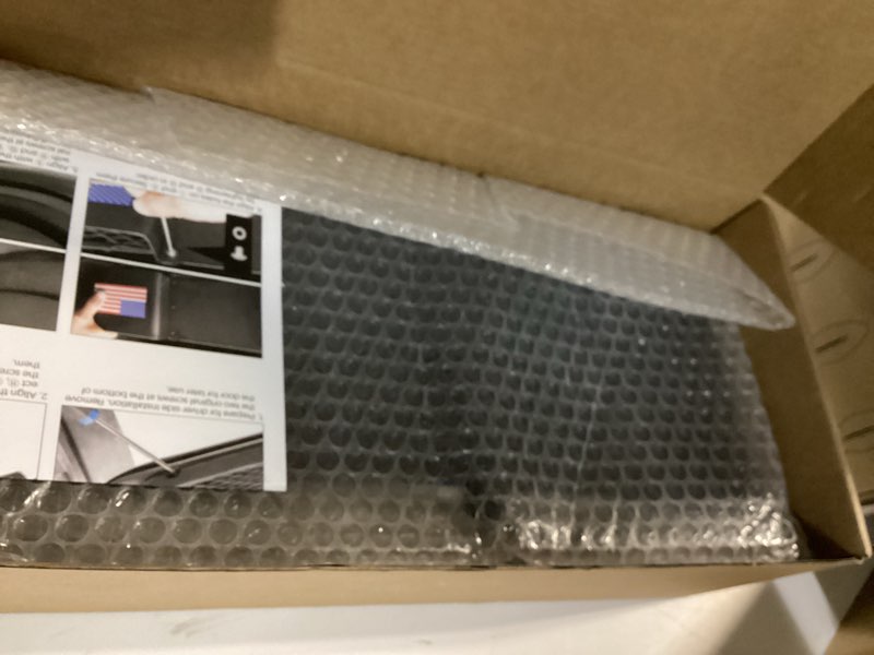 Condition photo showing New/Like New for 2 pack metal front door storage box with usa flag logo for jl/jt,door side insert organizer box compatible with jeep wrangler jl jlu 4xe 2018-2024 & gladiator jt 2020-2024 interior accessories