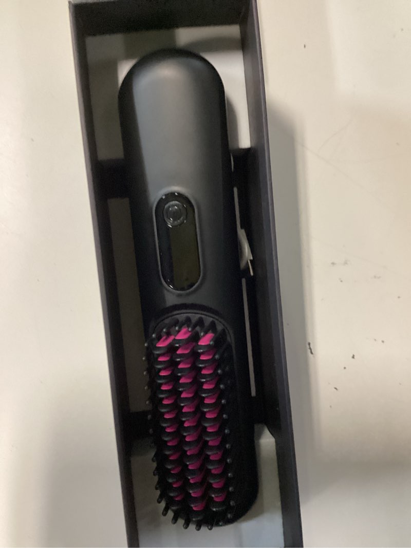 Condition photo showing Good Condition for go brush pro 2026, cordless hair straightener brush, mini hair straightener with 4 temperature settings, portable hair straightener brush with mch heating and ionic & ceramic care for women (black)
