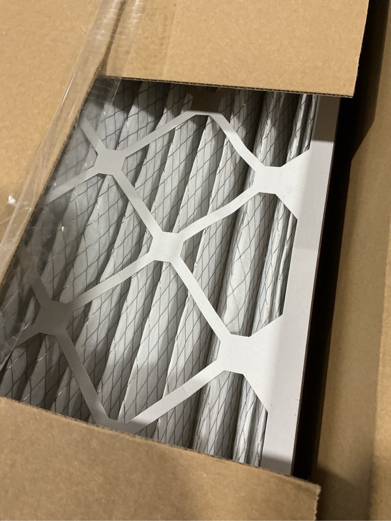 Condition photo showing As Is for (1 filter only)BNX TruFilter 16x25x4 (15.5’’ x 24.5’’ x 3.63‘’ Slim Fit) MERV 11 Air Filter 2-Pack - MADE IN USA - Air Conditioner Furnace Filters HVAC AC Furnace Filters for Allergy Dust, Pet, Mold, MPR 1200 FPR 7 16x25x4 2-Pack (Slim Fit)