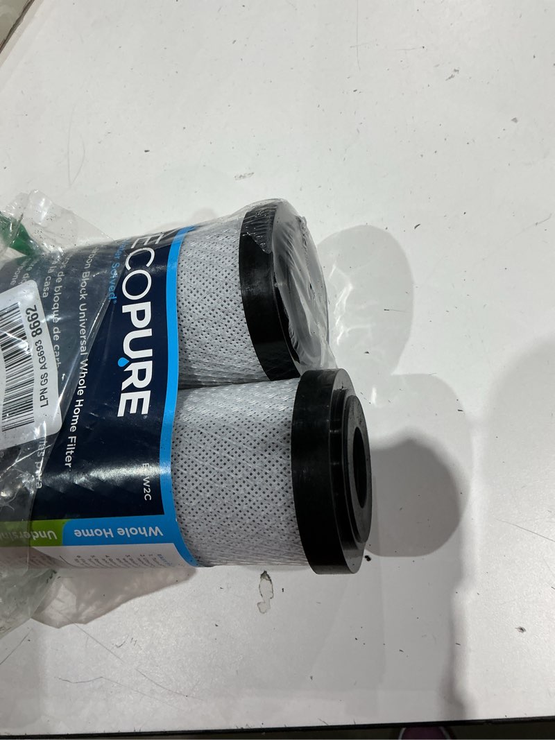 Condition photo showing Good Condition for ecopure epw2c carbon block universal whole home water filter 2-pack – fits standard capacity systems – nsf certified – 5 micron – reduces chlorine, sediment, sand,dirt & rust – 3-month life per filter carbon filter 1 count (pack of 2)