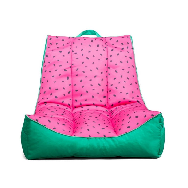 Big Joe Captain's Float No Inflation Needed Pool Lounger with Drink Holder, Summer Melon Double Sided Mesh, Quick Draining Fabric, 3 feet