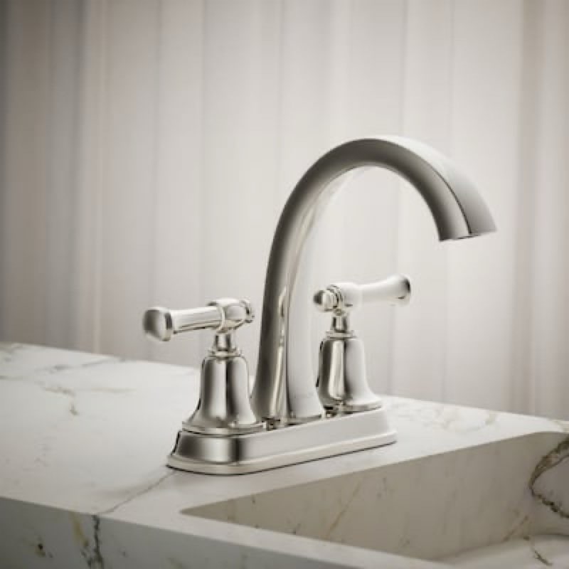 kohler florez vibrant polished nickel 4-in centerset 2-handle watersense high-arc