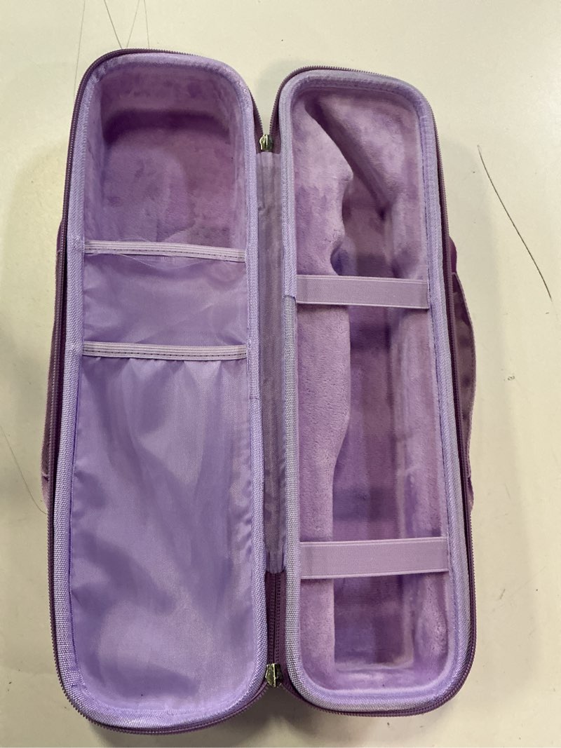 Condition photo showing As Is for (damaged) hard carrying case compatible with shark silkipro hair straightener, hard shell travel case for hair straightener & accessories (purple)