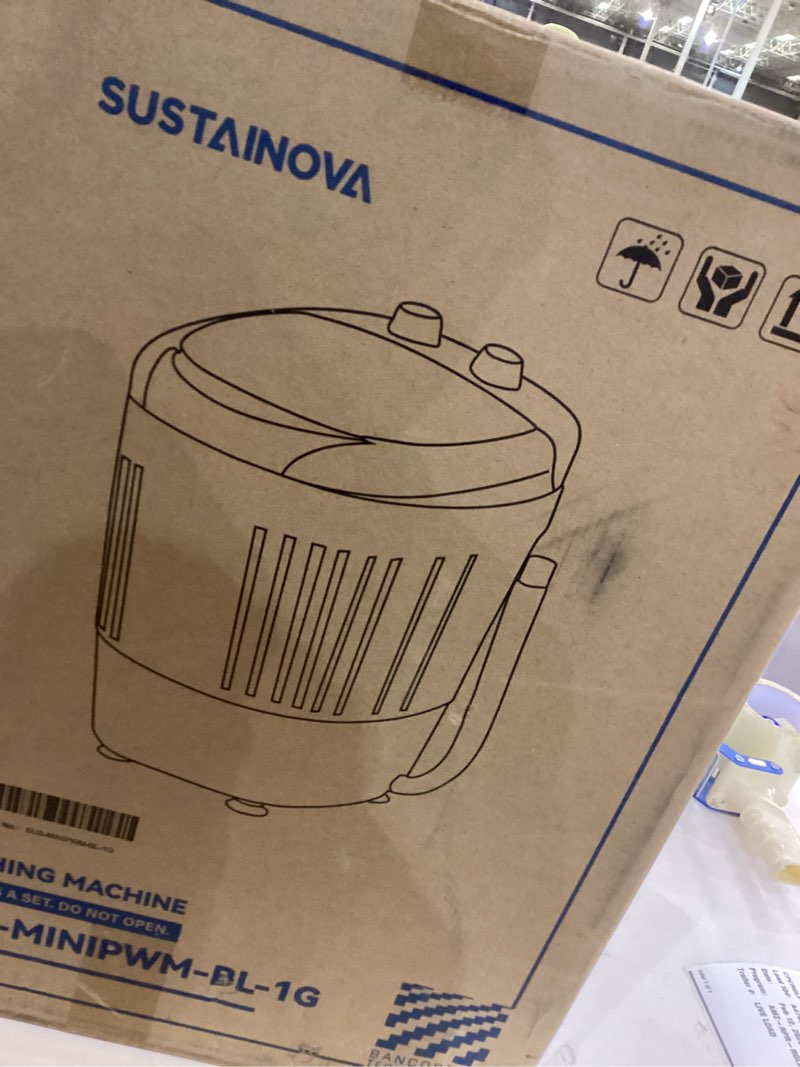 Condition photo showing item condition for Elevon Mini Spin Dryer Portable Washing Machine, Compact Laundry for Home, Apartment, RV, White/Blue