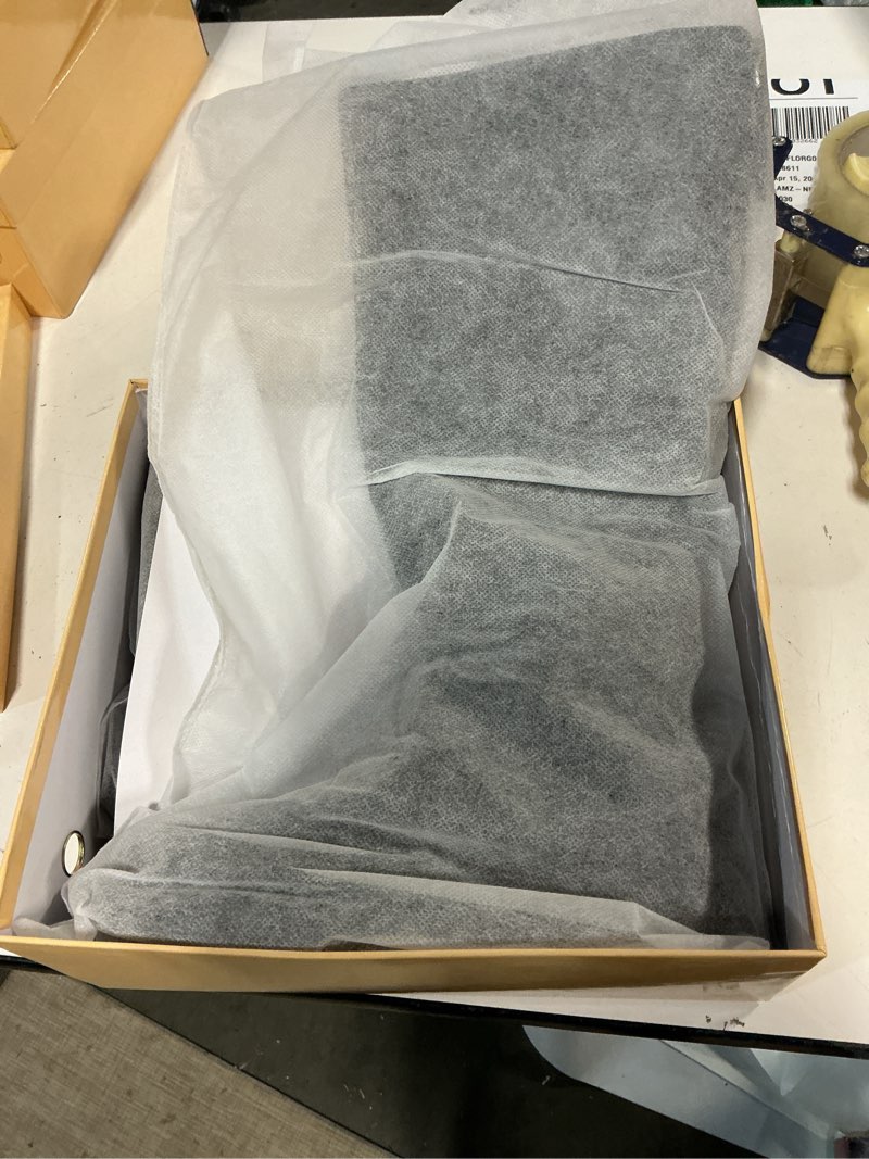Condition photo showing New/Like New for ((size 7))women's knee high boots chunky heel square toe tall boots for women low heel back zipper boots 6 black