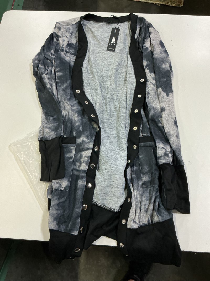 Condition photo showing New/Like New for ii inin women leopard print cardigan with pocket knit long sleeve ribbed neckline open front snap button down outwear coat (leopard06,s)