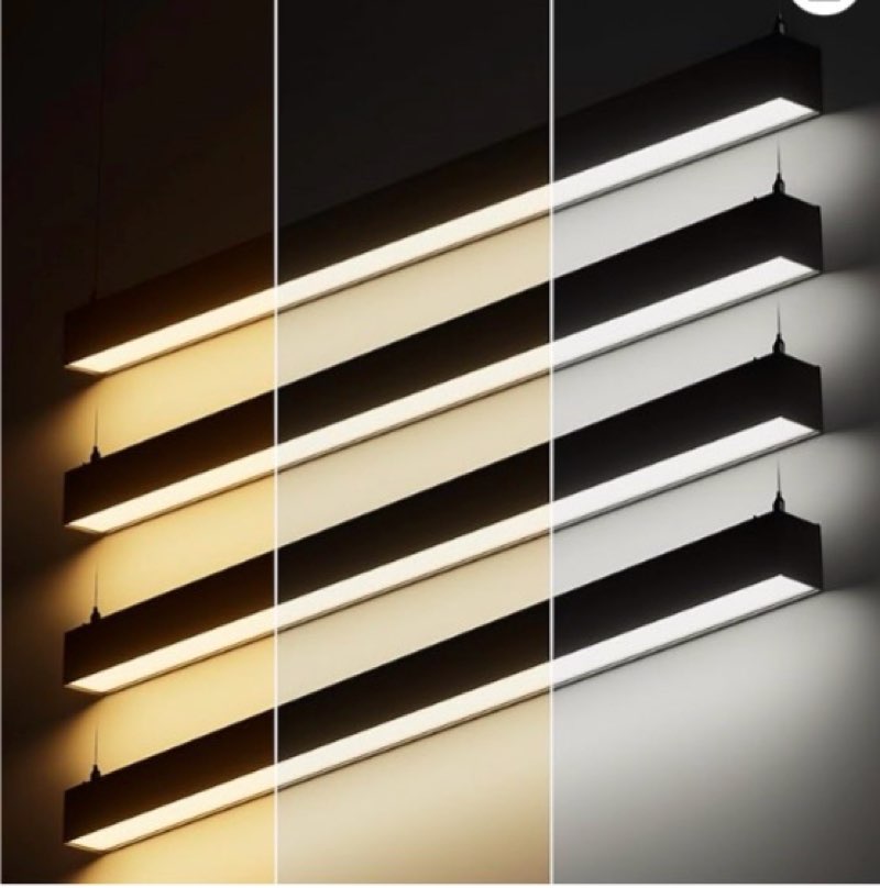 LEONLITE 4FT Linkable LED Linear Light, Dimmable Architectural LED Suspension Office Lighting Fixtur