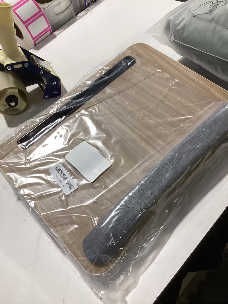 Condition photo showing Good Condition for HUANUO Lap Laptop Desk - Portable Lap Desk with Cushion, Fits up to 17 inch Laptop, with Anti-Slip Strip & Storage Function for Home Office Students Use as Computer Laptop Stand, HNLD28WN Dark Brown Woodgrain Large