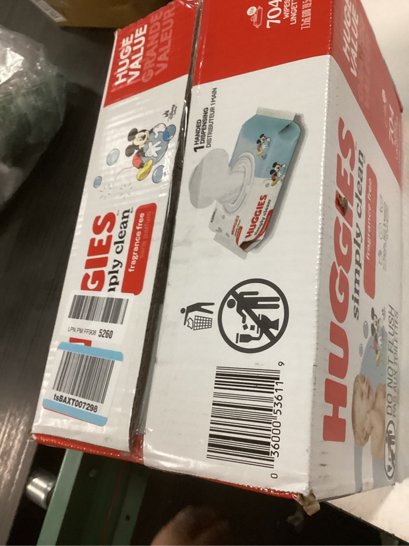 Condition photo showing New/Like New for Huggies Simply Clean Unscented Baby Diaper Wipes, 11 Flip-Top Packs (704 Wipes Total), Packaging May Vary 64 Count (Pack of 11)
