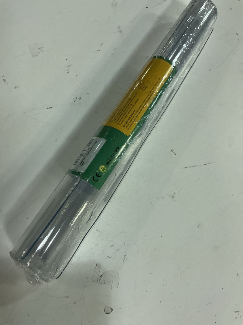 Condition photo showing New/Like New for 18 x 36 inch clear table cover protector, 1.5mm thick plastic vinyl desk pad, desktop mat clear 18" x 36"