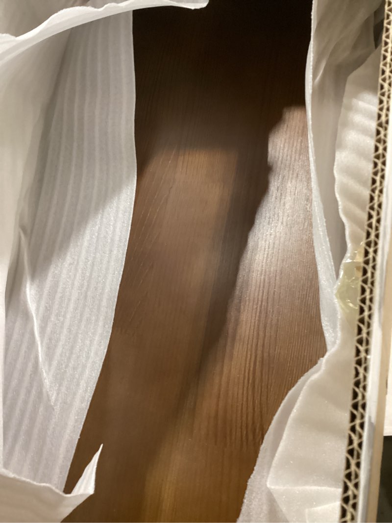 Condition photo showing Good Condition for mm melisen wall desk - 24x16 inch, walnut color compact desk for laundry room or kitchen area. solid wood fold-down surface for daily tasks. stores flat when not in use walnut-1 24x16in