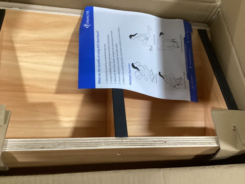 Condition photo showing Good Condition for strongtek slant board for squats & knee training, heavy-duty incline board with non-slip surface, fixed 25° wooden stretch board, 1000 lbs capacity